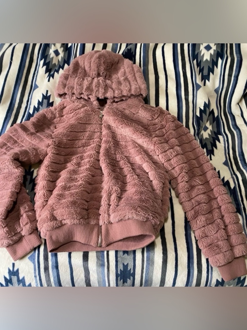Cozy Plush Hooded Jacket for Kids - Dusty Rose
